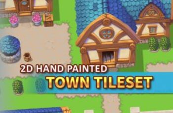 2D Hand Painted Town Tileset  Download Free