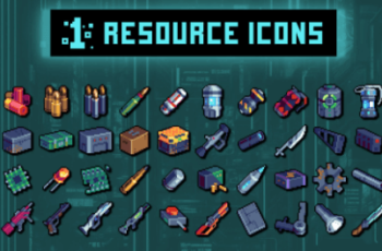 CYBERPUNK WEAPONS AND AMMO PIXEL ART 32×32 ICON PACK Download Free