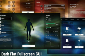 Dark Flat Fullscreen GUI / UI Kit over 650 PNG! Download Free