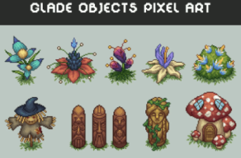 GLADE OBJECTS TOP DOWN PIXEL ART Download Free
