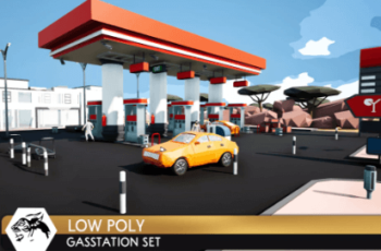 Low Poly Gas Station Set Download Free