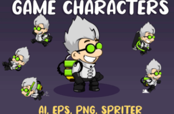 MAD SCIENTIST GAME CHARACTER SPRITE Download Free