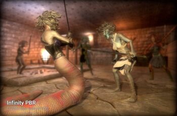 Medusa Female Human Snake Mythology Pack PBR Fantasy RPG Download Free