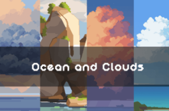 OCEAN AND CLOUDS FREE PIXEL ART BACKGROUNDS Download Free