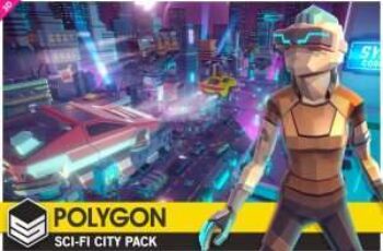 POLYGON Sci-Fi City Low Poly 3D Art by Synty Download Free