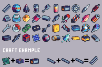 RESOURCES FOR CYBERPUNK TOPIC PIXEL ART 32×32 ICON PACK Download Free