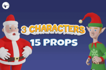 Santa Claus and Elves Christmas Characters + Toon Shader Download Free